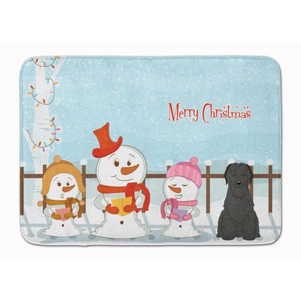 Carolines Treasures Merry Christmas Carolers Briard Black Machine Washable Memory Foam Mat BB2412RUG - main